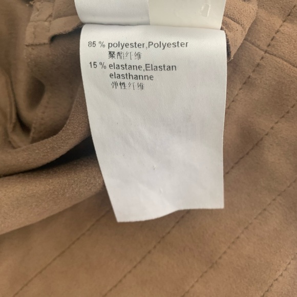 Marc Cain tan faux suede biker jacket - Picture 5 of 5